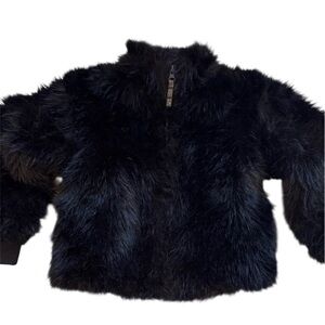 art class Black Faux Fur Kids Jacket